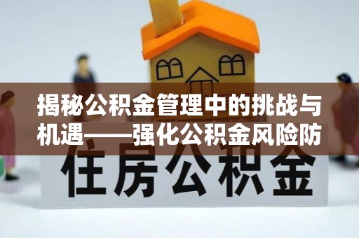 班戈揭秘公积金管理中的挑战与机遇——强化公积金风险防控的多维策略
